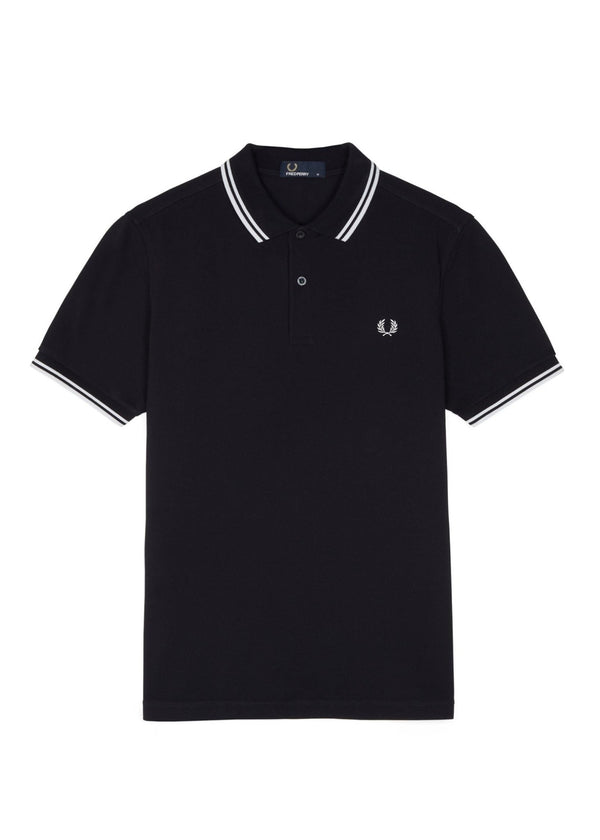 Fred Perry Polo Polo Uomo twin tipped in puro cotone Blu bianco - Francavilla Moda